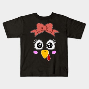 turkey face for women eyelashes Kids T-Shirt